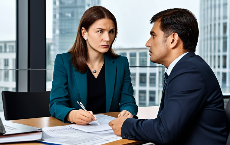 Trade Negotiation Risk**

"A serious meeting between a businesswoman and a businessman in a modern office setting, discussing international trade. Documents related to intellectual property are visible. Fully clothed, appropriate attire, professional, safe for work, perfect anatomy, natural proportions, well-formed hands, modest clothing, focused discussion, global trade theme."

**