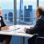 무역협상가로서 하루 일과 - **Prompt**: A high-resolution, realistic photograph capturing a pivotal moment in an international t...