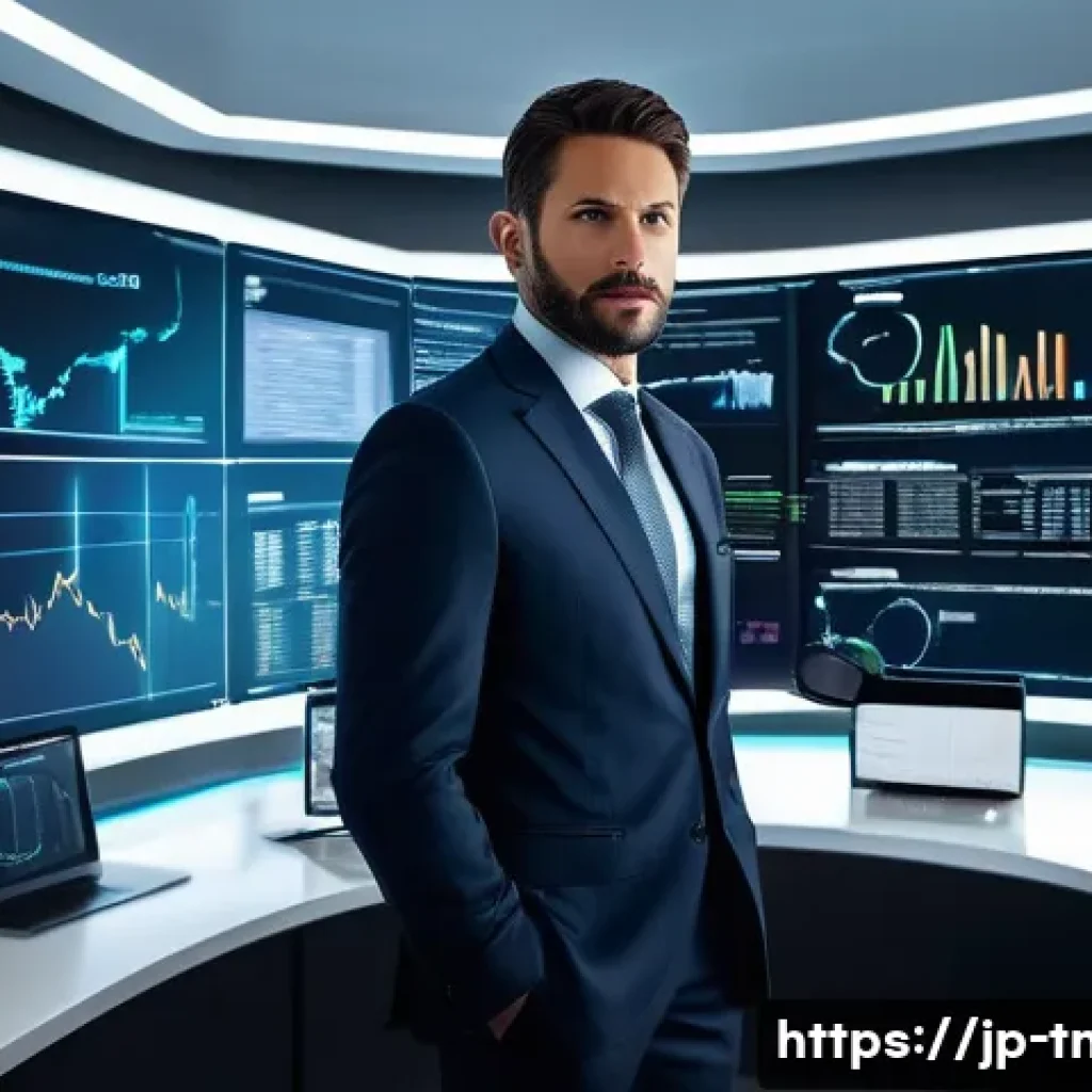 무역협상가로 성공하기 위한 필수 역량 - **A professional in a sleek, modern office, demonstrating foresight and data analysis.**
    "A shar...