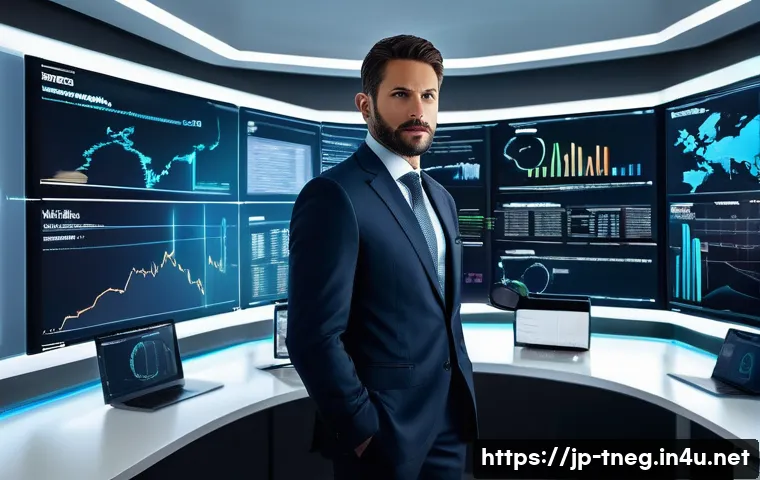 무역협상가로 성공하기 위한 필수 역량 - **A professional in a sleek, modern office, demonstrating foresight and data analysis.**
    "A shar...